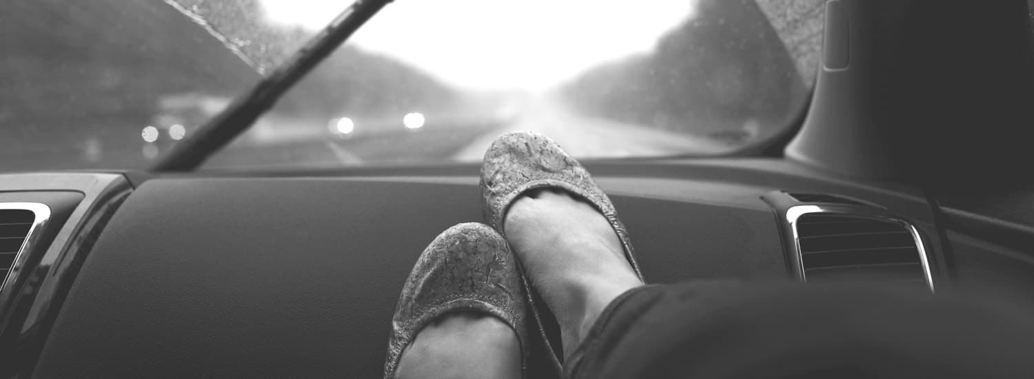 Shoes on the dashboard